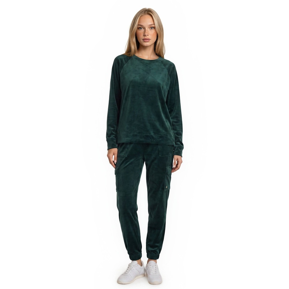 Lilly Pulitzer Green Velour Tracksuit Set Women's Size Medium Green Joggers Top